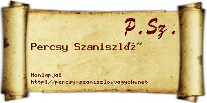 Percsy Szaniszló névjegykártya